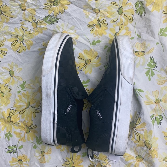 Vans Black Checkered Slip Ons 12.0 Y - Picture 7 of 8